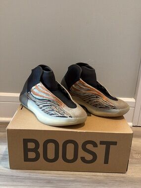 adidas QNTM Men's High-Top Sneakers in Black, Tan, Orange Yeezy